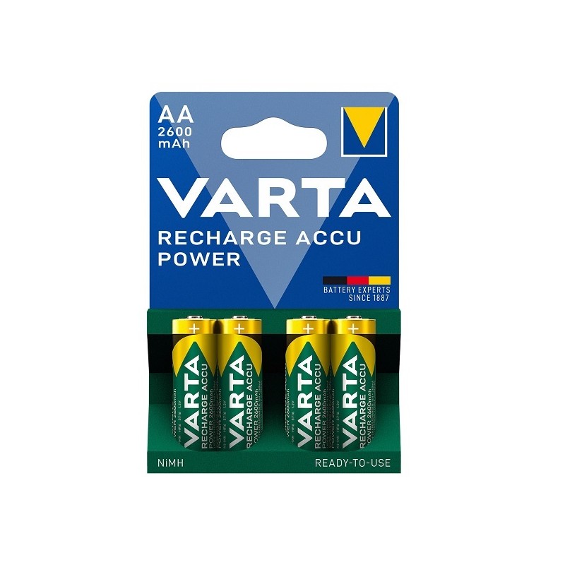 Achetez Pack 4x Piles Recharge Varta AA ACCU Power 2600 mAh NiMH au  meilleur prix sur PowerPlanetOnline !
