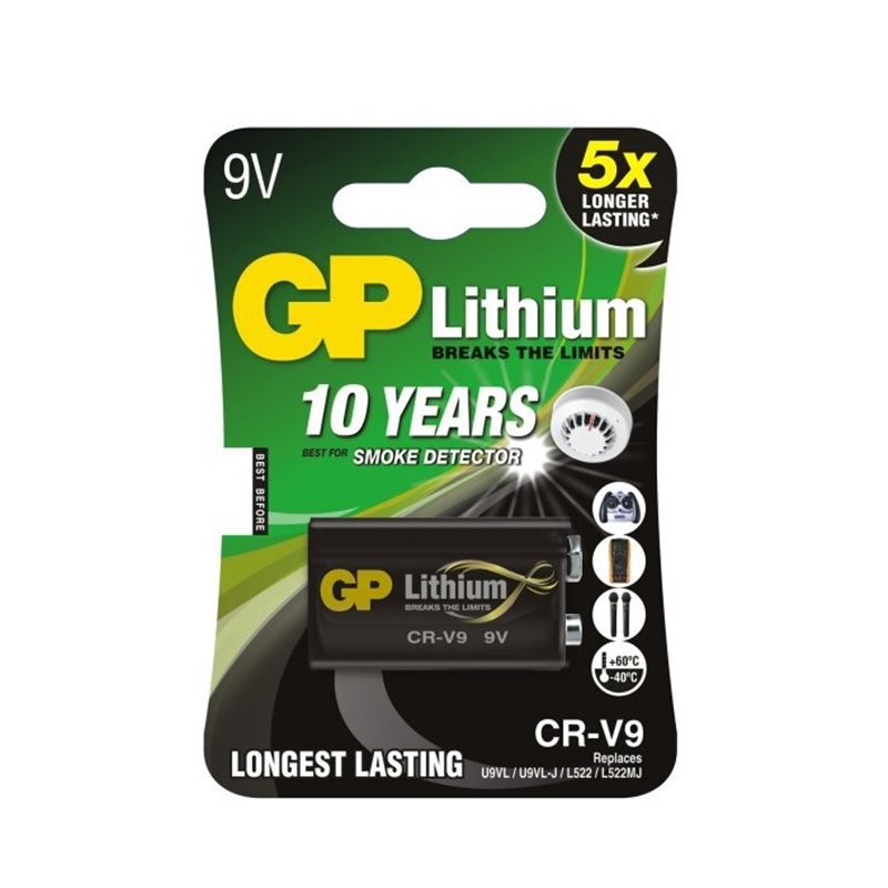 GP 9VOLT LITHIUM CR-9V