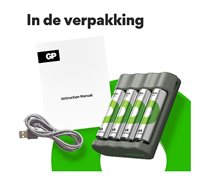 GP B441 USB LADER INCL. 4 x AA 2100 RECYKO