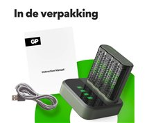 GP M451 USB LADER INCL. 4 x AA 2600 RECYKO DOCKING