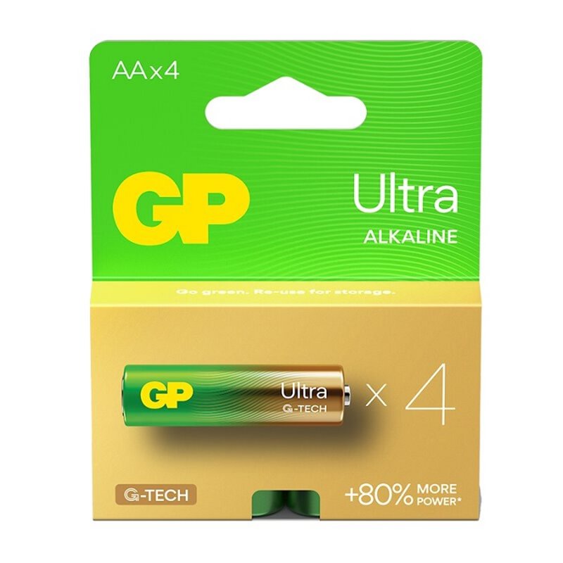 4 PCS GP15AU, LR06, AA ULTRA G-TECH