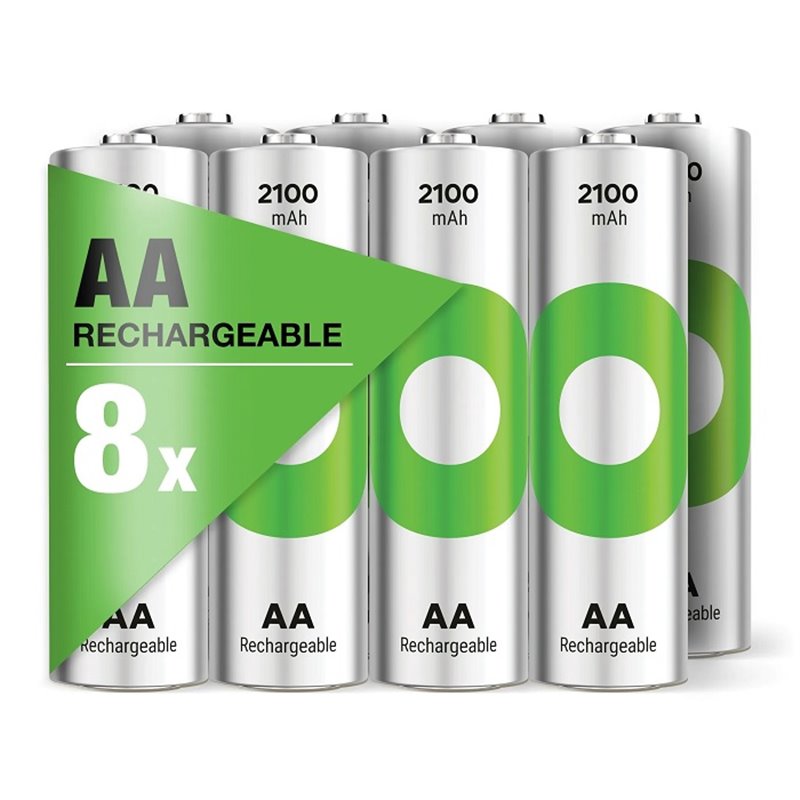 8 STUKS RECHARGEABLE GP RECYKO AA 2100