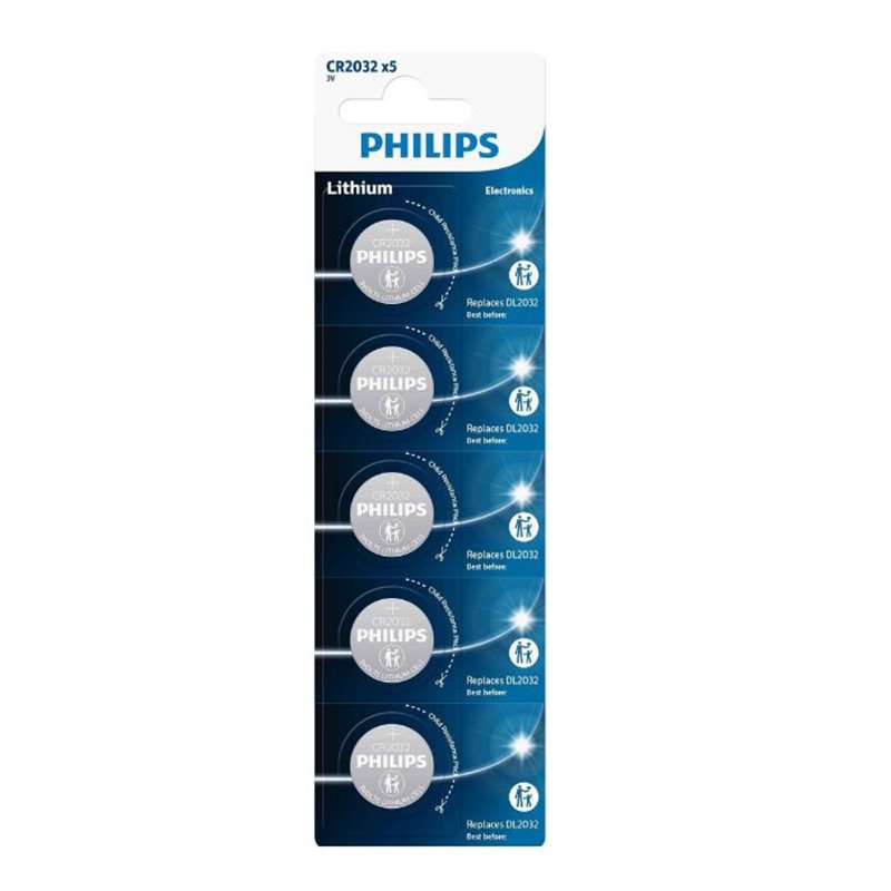 5 STUKS KNOOPCEL LITHIUM PHILIPS CR2032