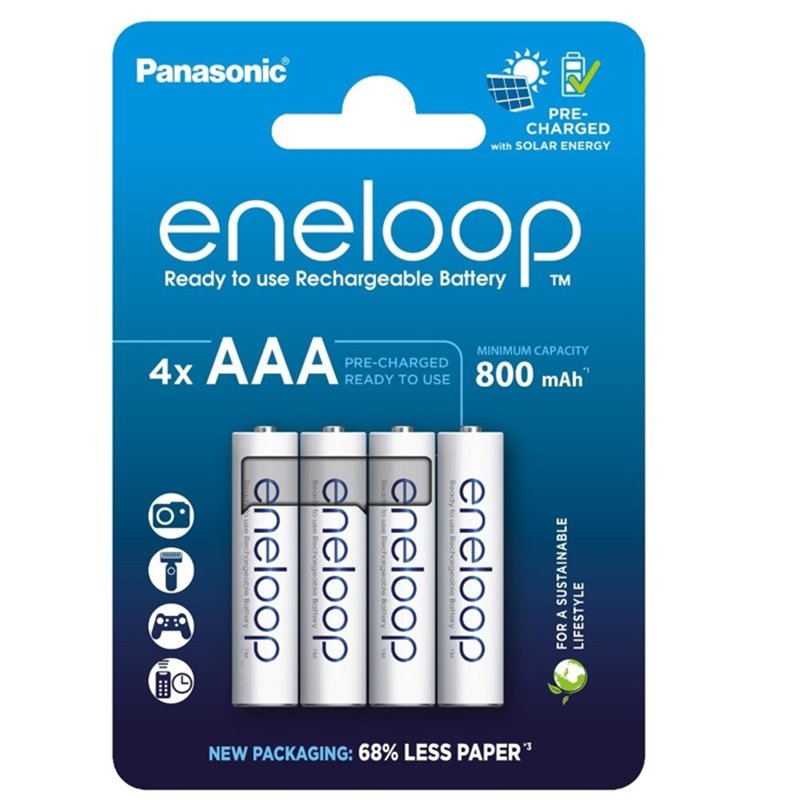 4 STUKS OPLAADBAAR ENELOOP AAA 800mAh