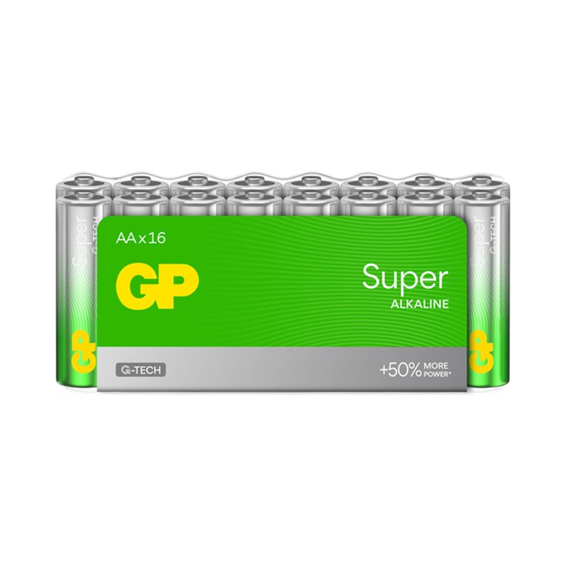 16 PCS GP 15AS, LR06, AA SUPER G-TECH