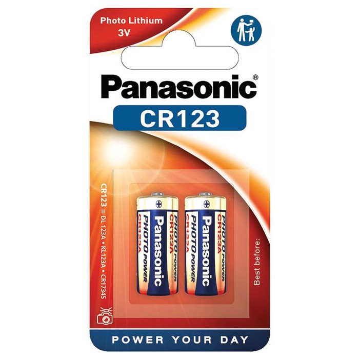 2 PCS PANASONIC CR123A LITHIUM POWER BATTERY