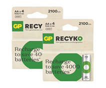 8 STUKS RECHARGEABLE GP RECYKO AA 2100